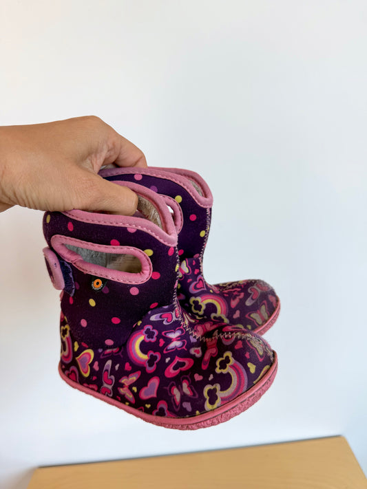 Bogs Purple Heart Butterfly Boots / Size 8 Toddler