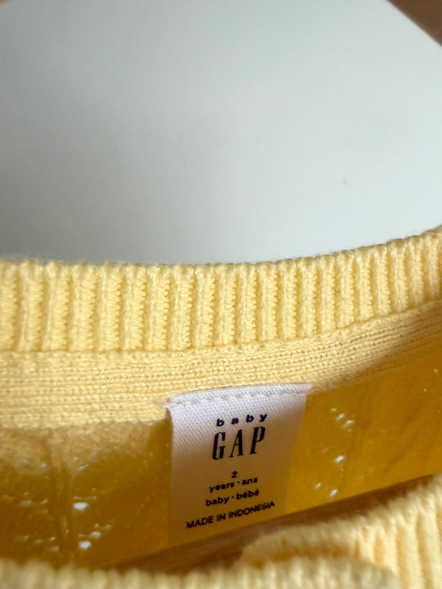 Yellow Eyelet Cardigan / 2T