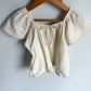 Cream Scalloped Trim Top / 3T
