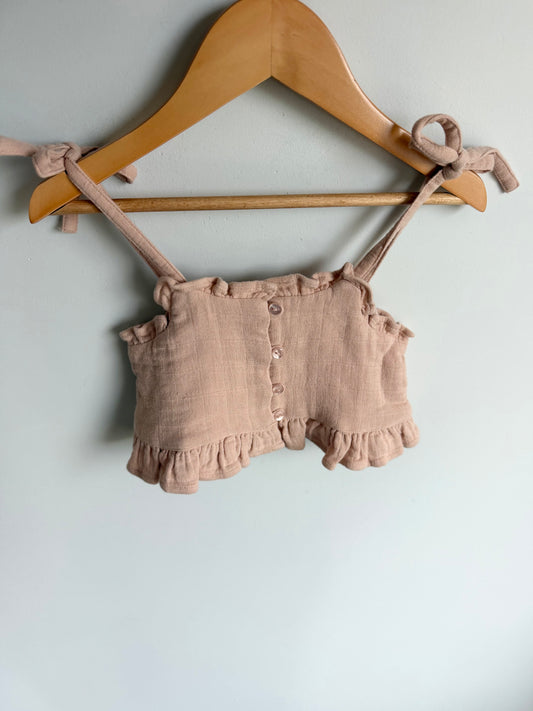 Jamie Kay Organic Cotton Blush Cropped Top / 24m