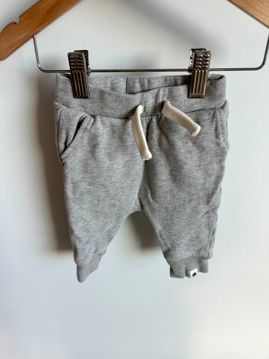 100% Organic Cotton Grey Joggers / 3-6m