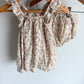 Quincy Mae Floral Ruffle Strap Top + Bloomers / 18-24m