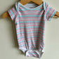Pink Grey Blue Stripe Bodysuit / 12m