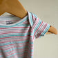 Pink Grey Blue Stripe Bodysuit / 12m
