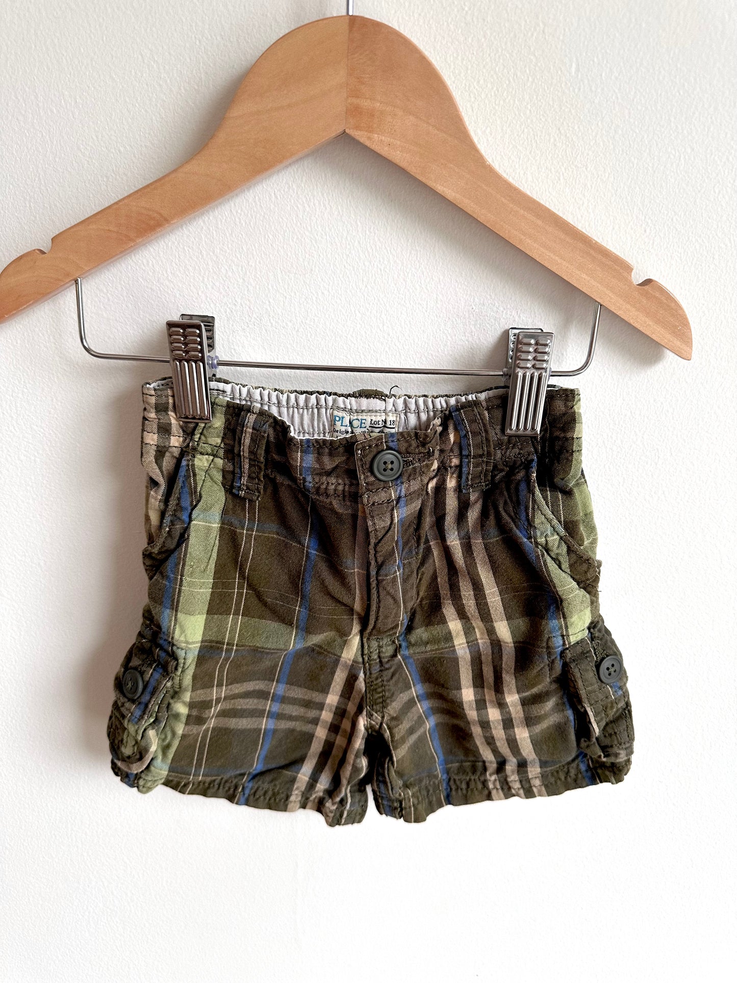 Green Tartan Shorts / 12m