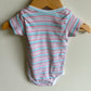 Pink Grey Blue Stripe Bodysuit / 12m