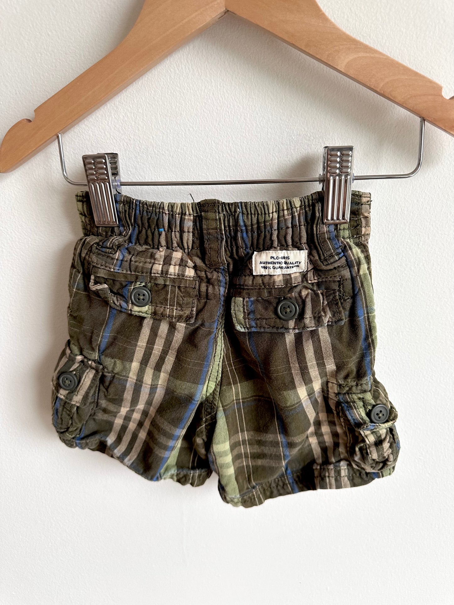 Green Tartan Shorts / 12m