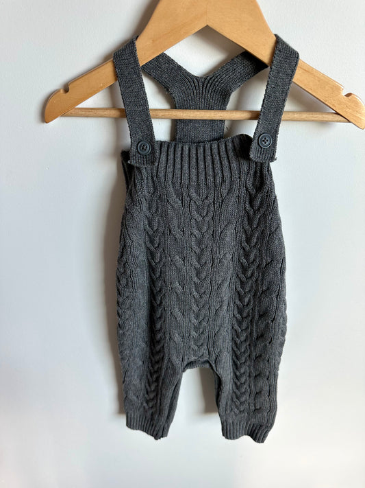 Gap Grey Cable Knit Overalls / 3-6m