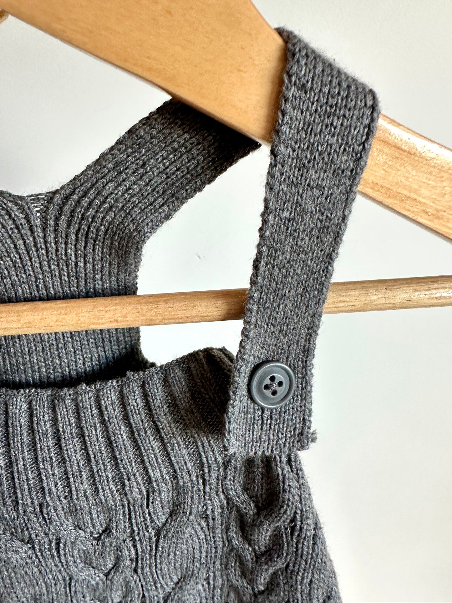 Gap Grey Cable Knit Overalls / 3-6m
