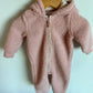 Fuzzy Pink Hooded Jumpsuit / 9m