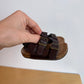 Brown Double Strap Baby Sandals / 3-6m