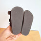 Brown Double Strap Baby Sandals / 3-6m