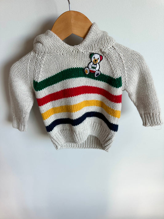 HBC Striped Knit Hoodie / 0-6m