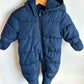 Navy Fleece Lined Bunting Suit / 3-6m