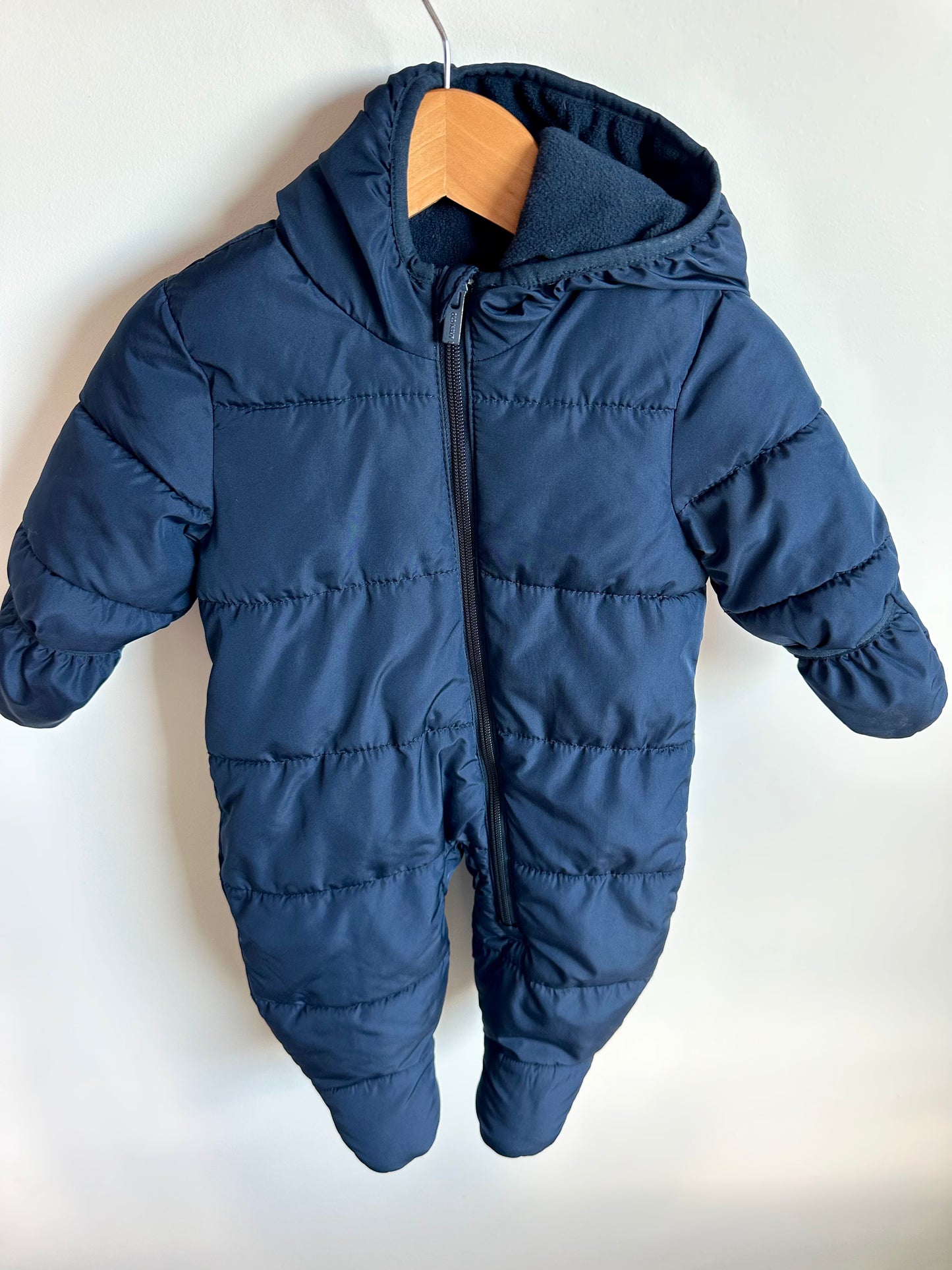 Navy Fleece Lined Bunting Suit / 3-6m