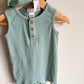 Levi Blue Ribbed Romper + Bib Set / 12-18m