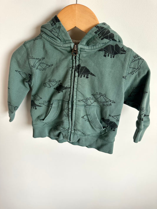 Roots Green Dino Hoodie / 6-12m