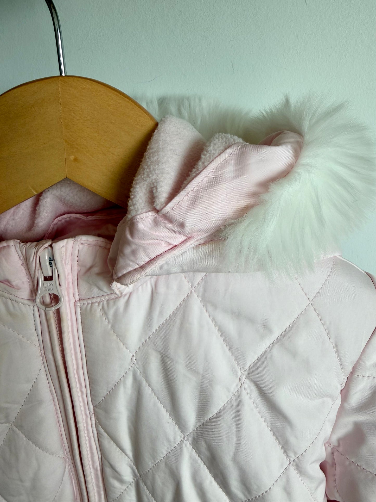 Pink Hood Pockets Bunting Suit / 18-24m