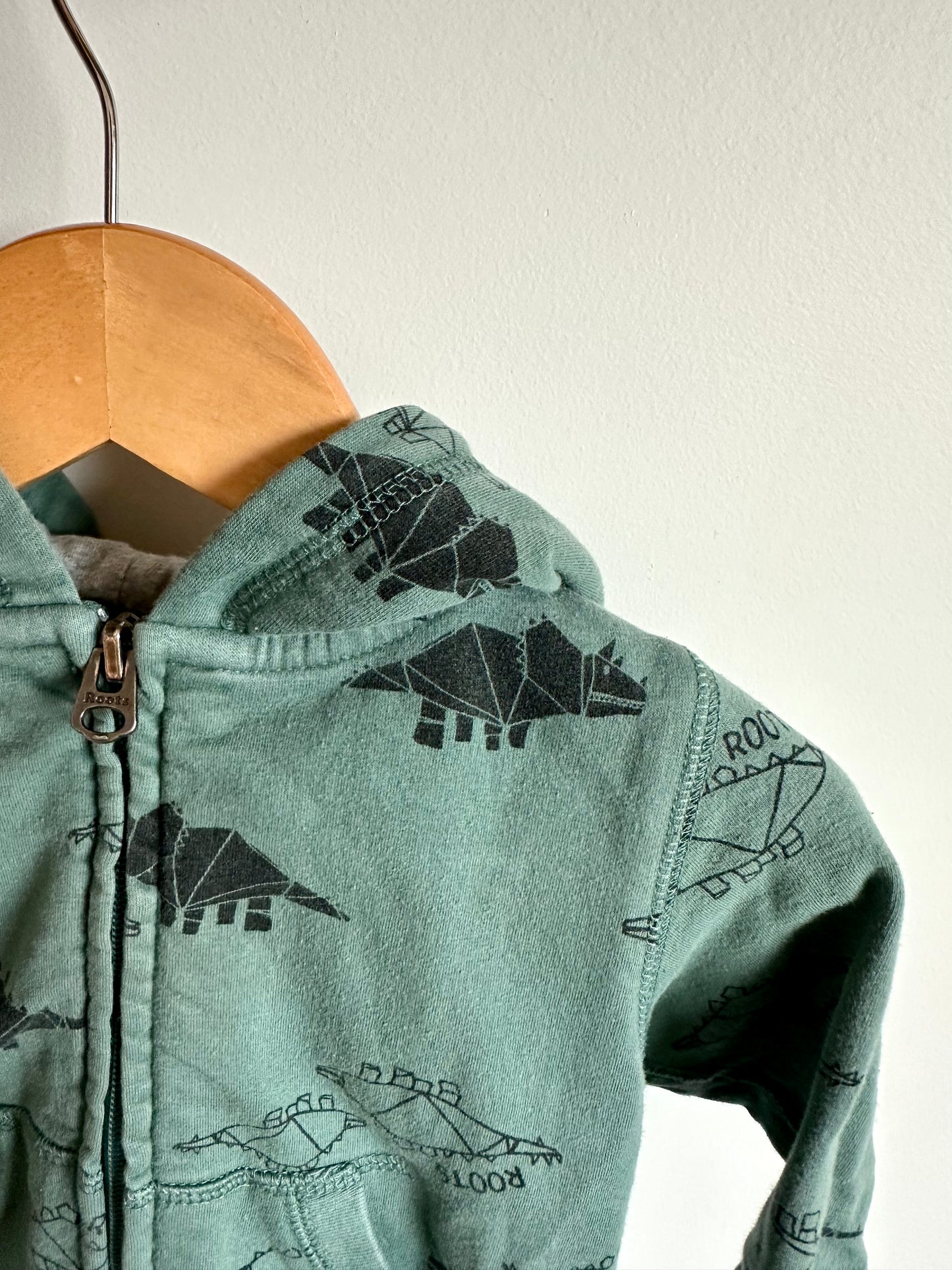 Roots Green Dino Hoodie / 6-12m