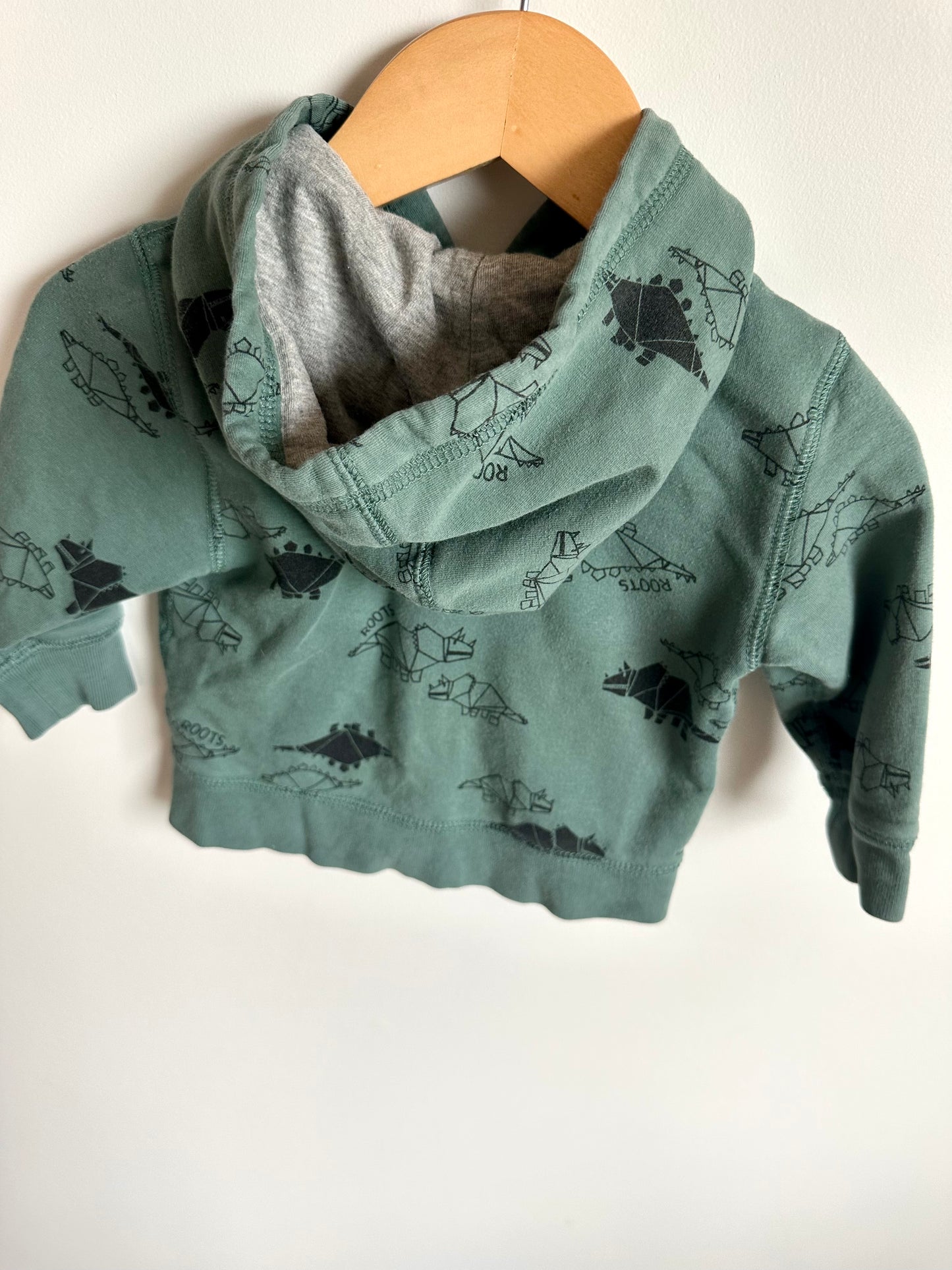 Roots Green Dino Hoodie / 6-12m