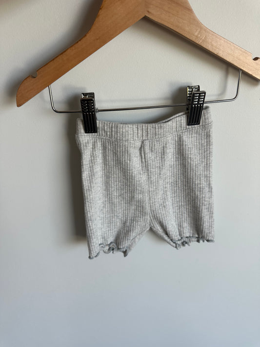 Grey Scallop Trim Biker Shorts / 18-24m