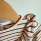 Organic Tan Striped Ruffle Dress/ 6-9m