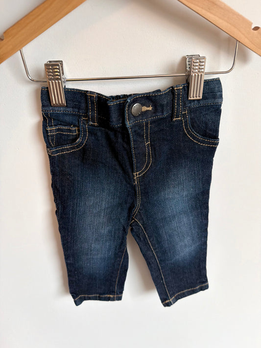 Dark Denim Jeans with Elastic Waist / 6-12m