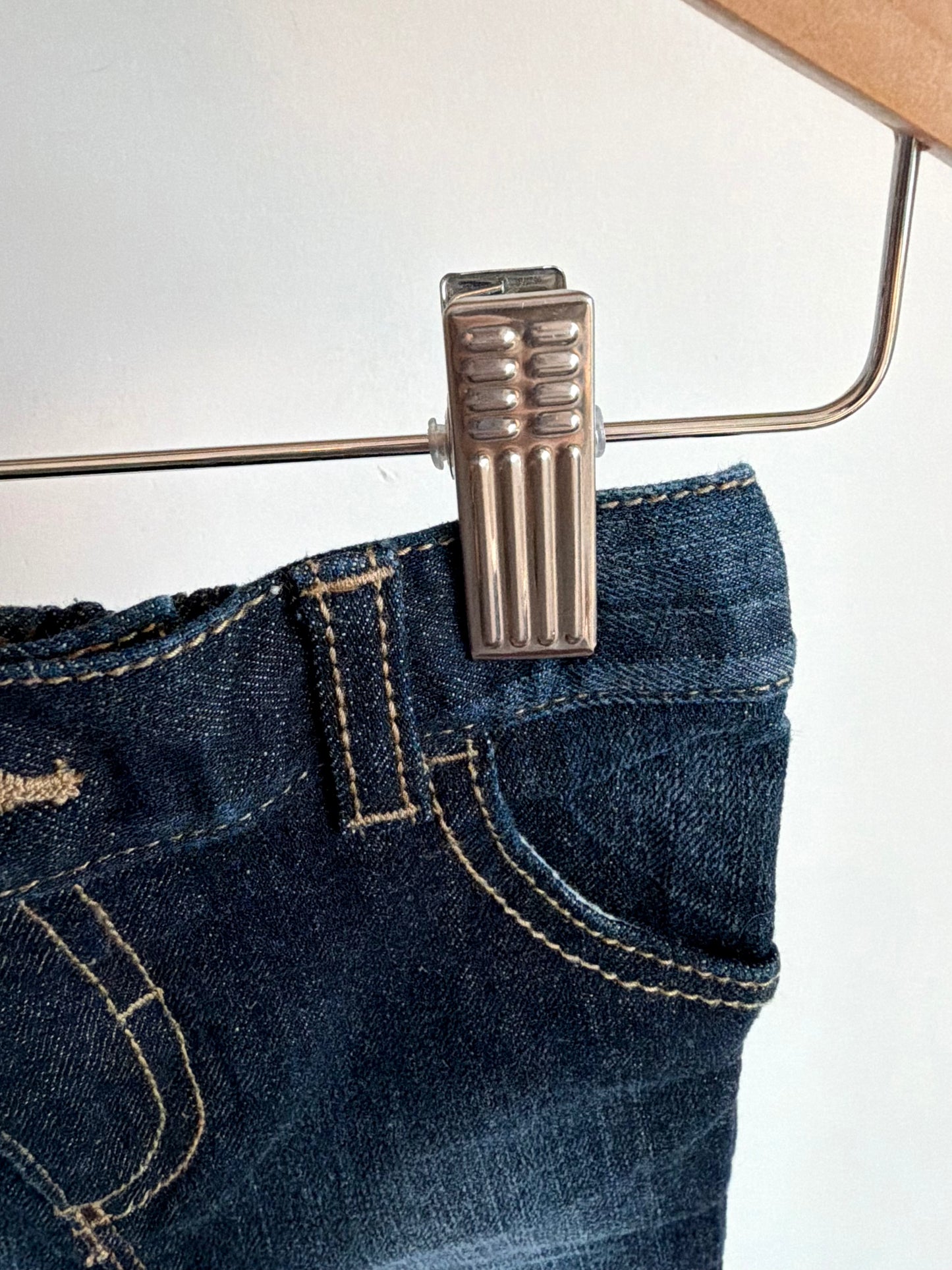 Dark Denim Jeans with Elastic Waist / 6-12m