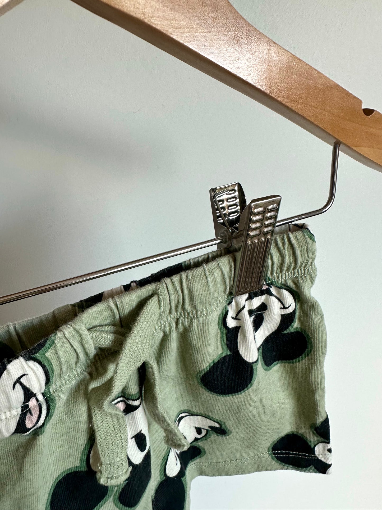 H&M Green Mickey Shorts / 6-9m