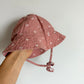 Pink Daisy Drawstring Hat  / 6-12m