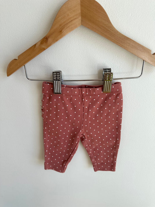 Blush Dot Ruffle Pants / 3m