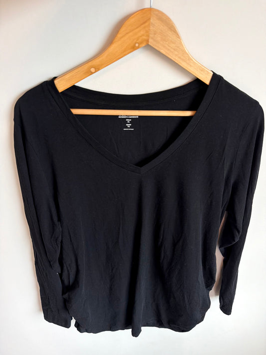 Black Fitted Long Sleeve Maternity Top / XL