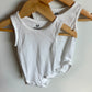 Set of 2 Organic Cotton White Bodysuits / 9-12m