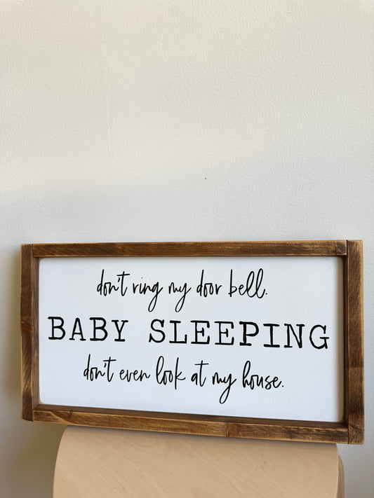 Wooden Sleeping Baby Sign