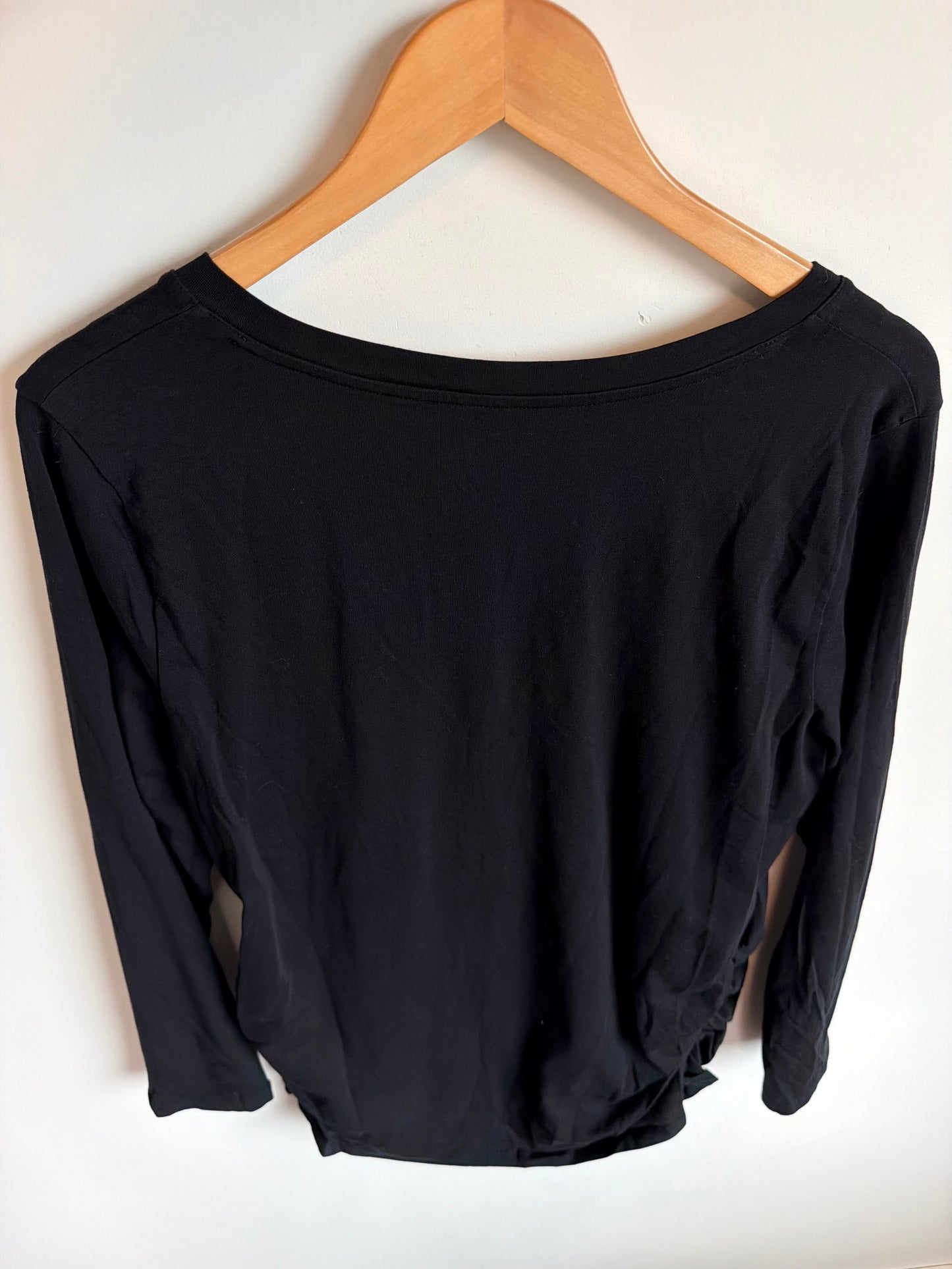 Black Fitted Long Sleeve Maternity Top / XL