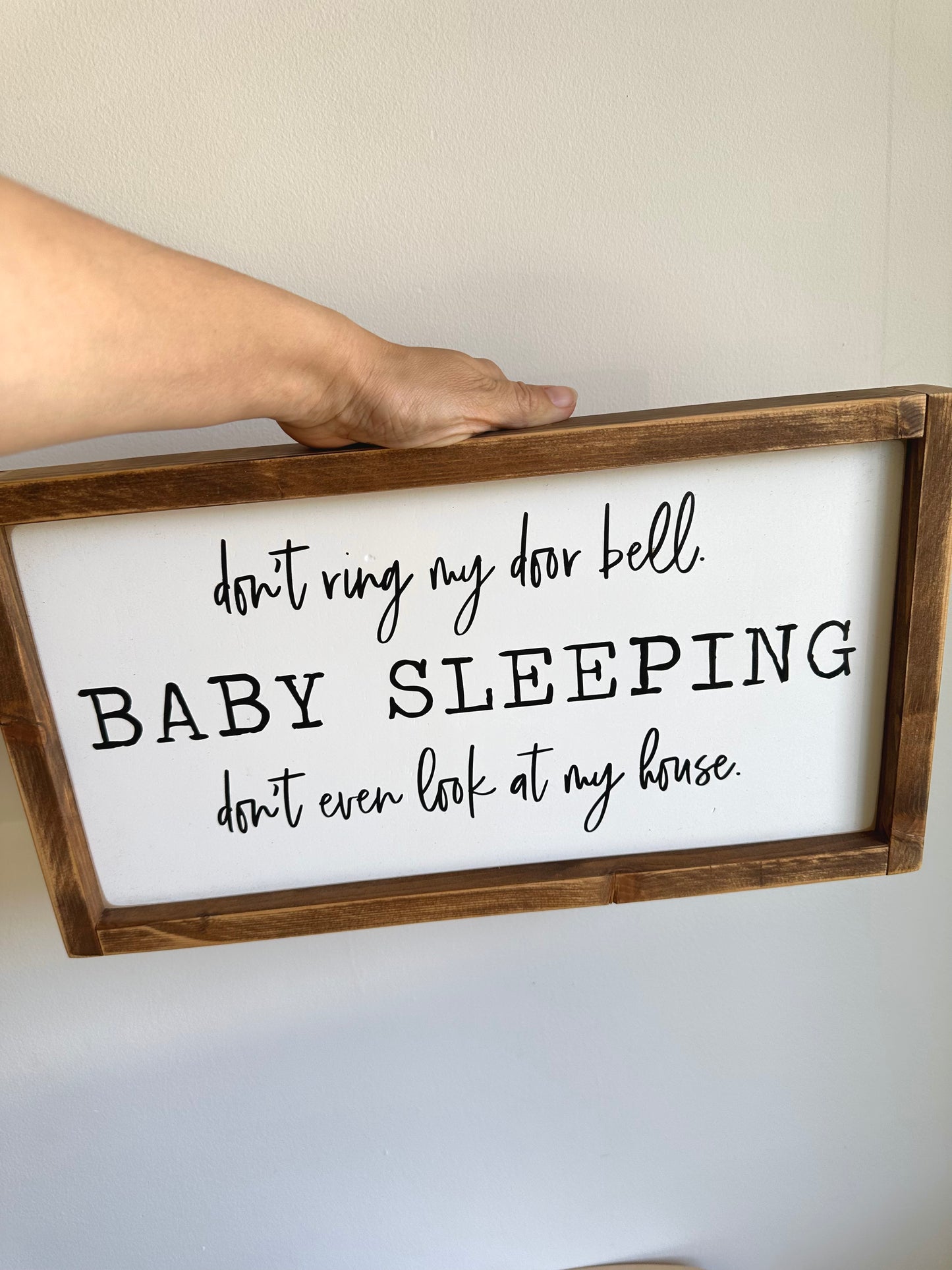 Wooden Sleeping Baby Sign