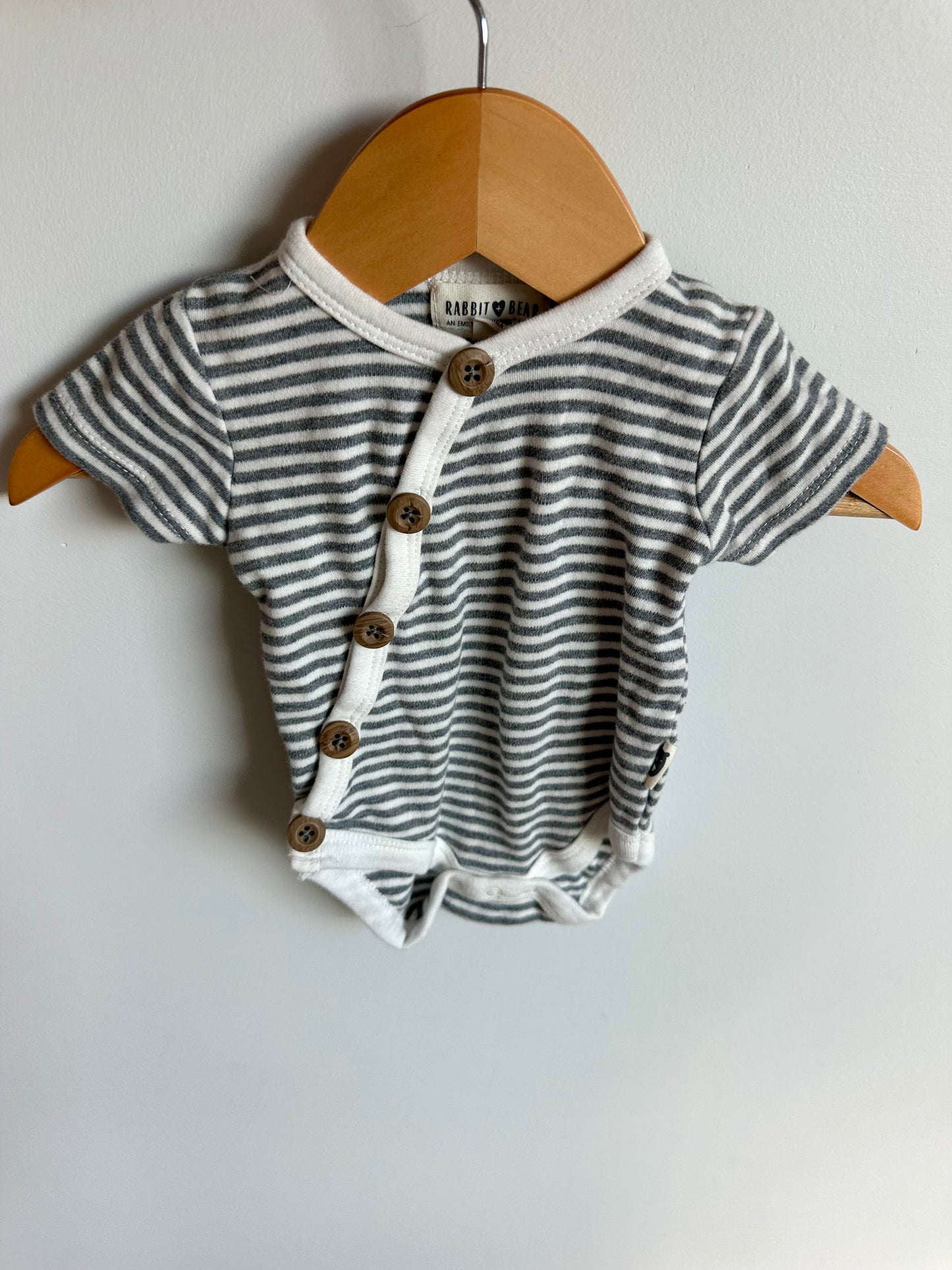 100% Organic Cotton Striped Bodysuit / 0-3m