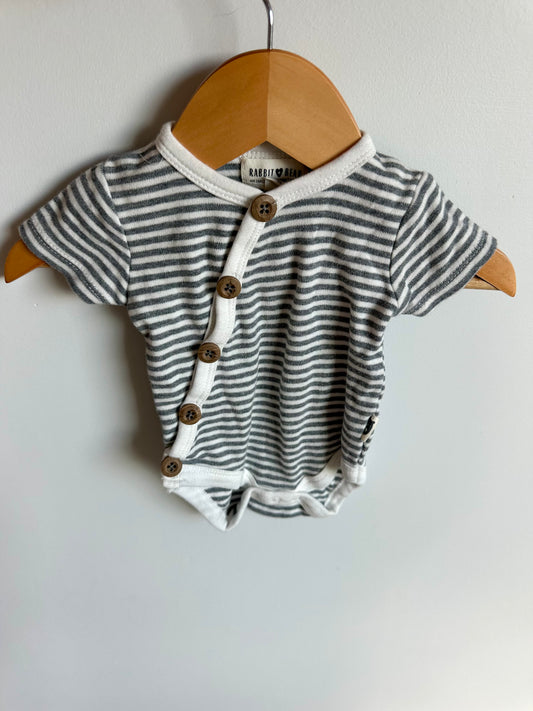 100% Organic Cotton Striped Bodysuit / 0-3m