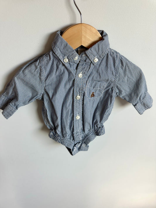 Gap Striped Collared Bodysuit / 0-3m