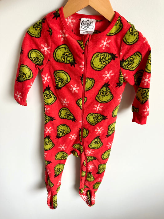 Red Fleece Grinch Sleeper / 18-24m