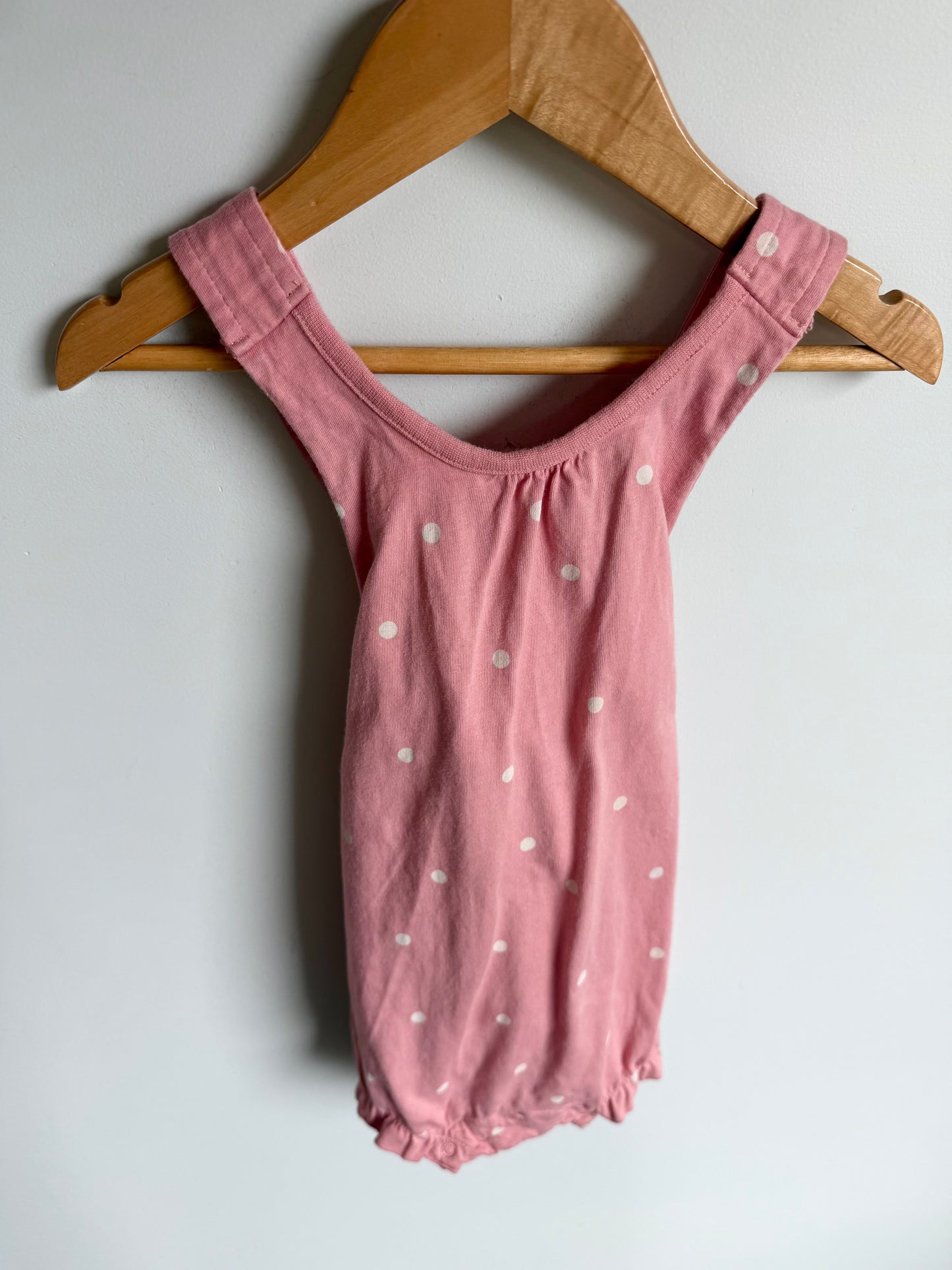 Pink Dot Tank Bubble Overall Romper / 18-24m