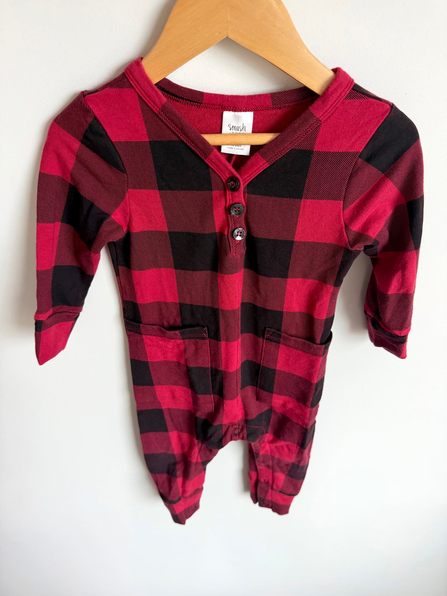 Smash + Tess Checkered Red Jumpsuit / 18-24m