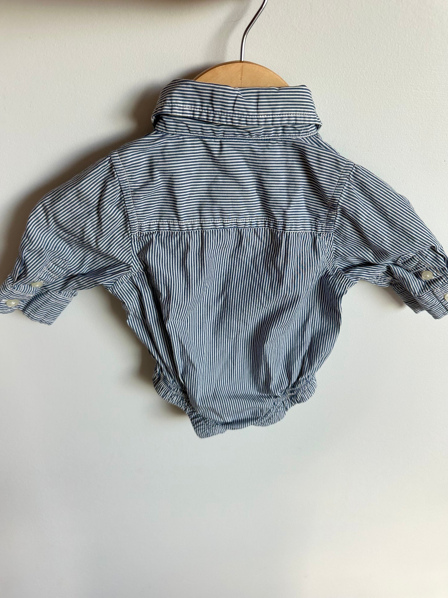 Gap Striped Collared Bodysuit / 0-3m