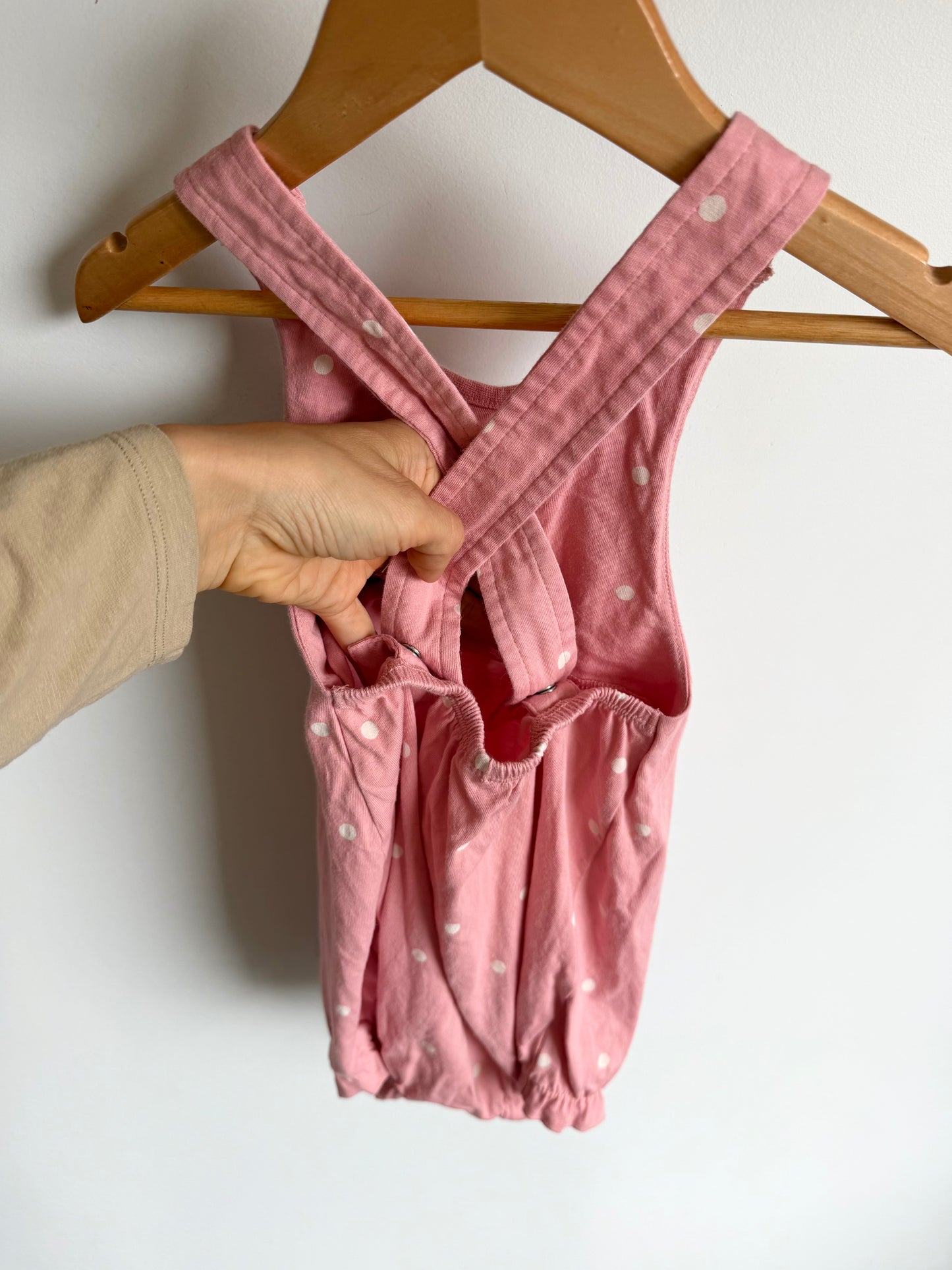 Pink Dot Tank Bubble Overall Romper / 18-24m