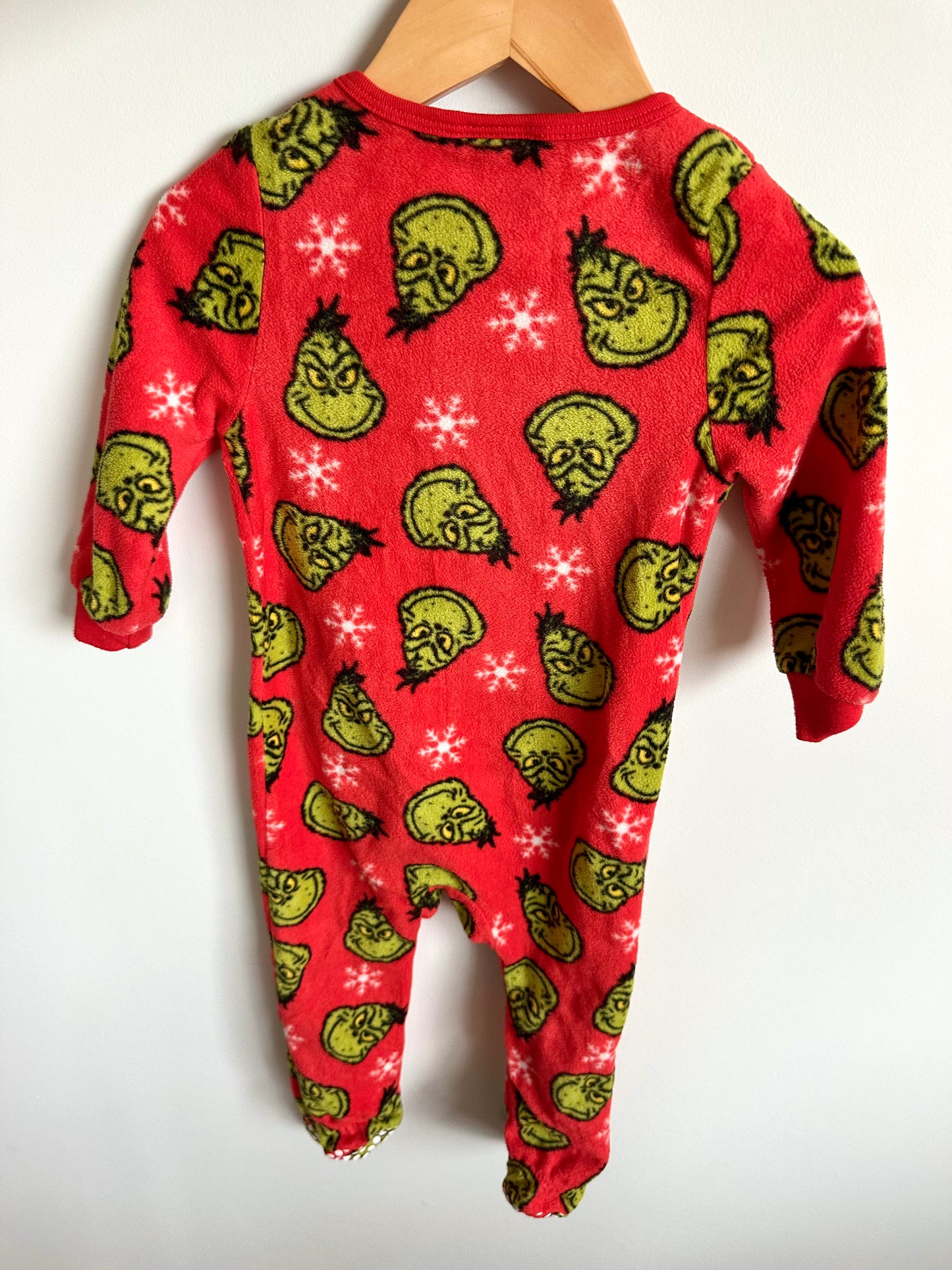 Red Fleece Grinch Sleeper / 18-24m