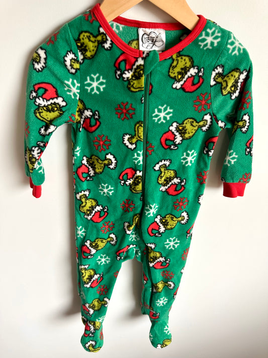 Green Fleece Grinch Sleeper / 18-24m