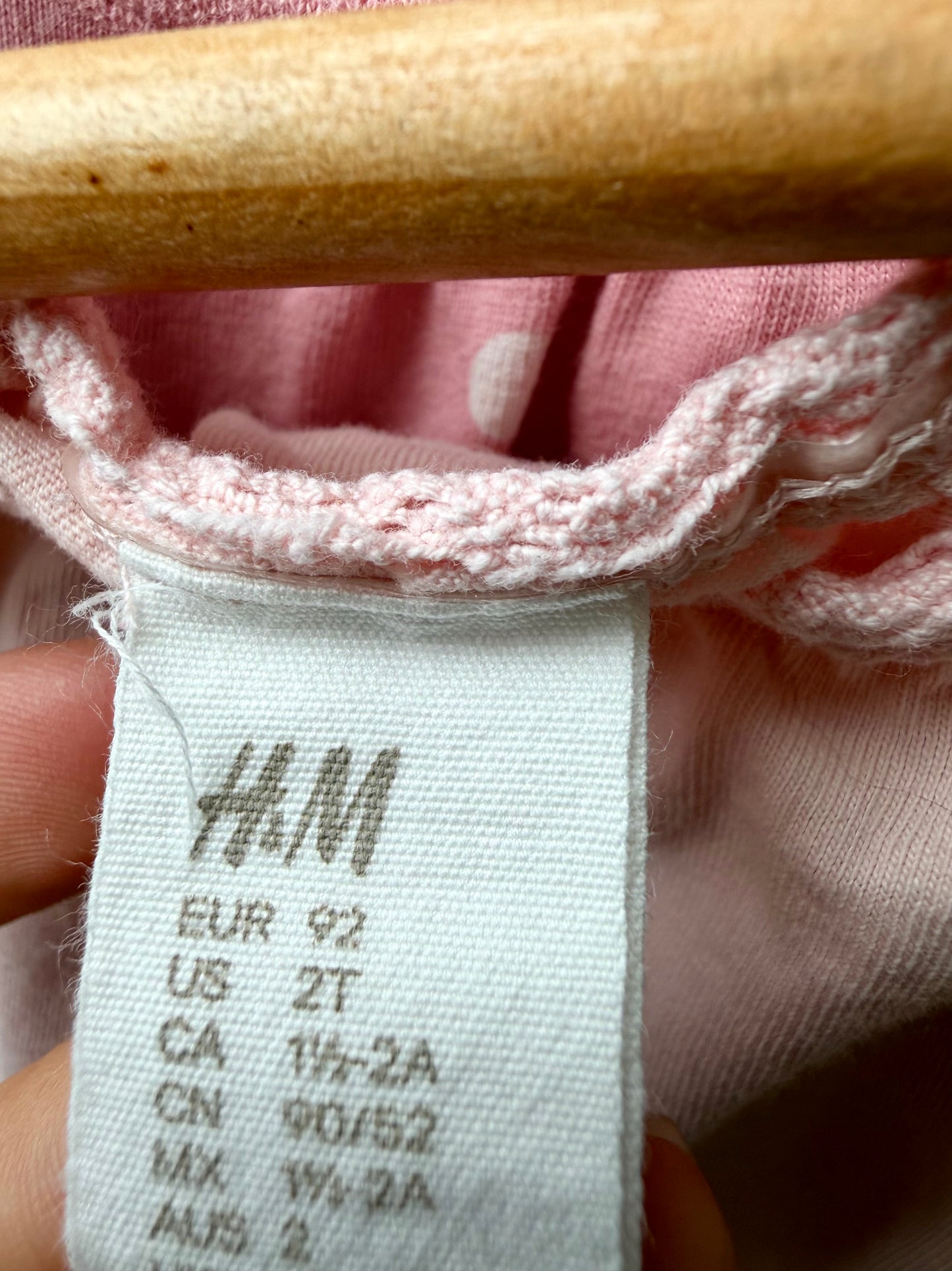 H&M Pink Bow Bodysuit / 18-24m