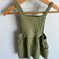Olive Muslin Organic Overall Dress / 24m
