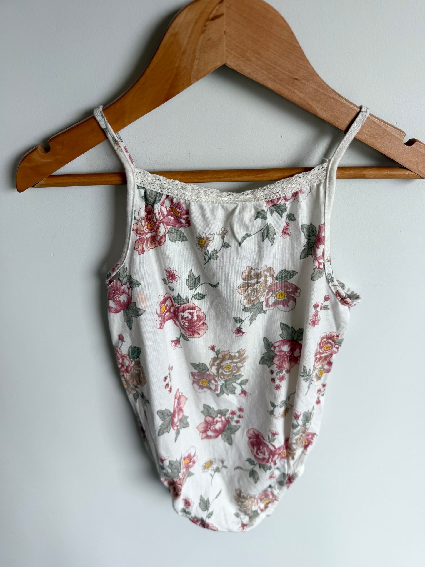 White Floral Bodysuit / 18-24m