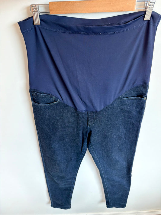 Dark Denim Stretch Maternity Jeggings / 30 (Large)